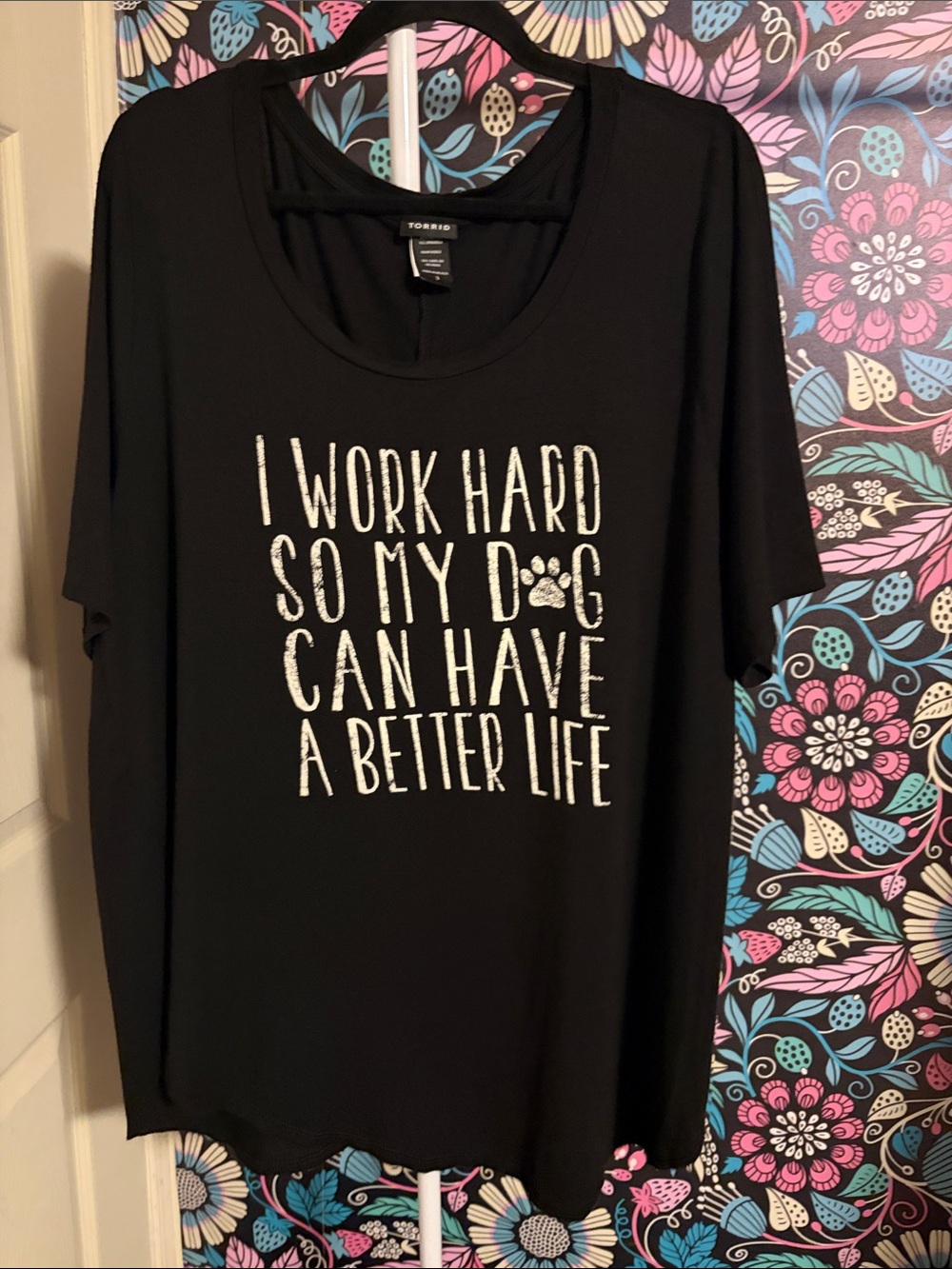 torrid Black Short Sleeve Tee with White Slogan